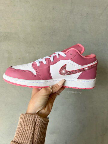 Zapatillas Air Jordan 1 Low Swarovski Rosa Malva para mujer