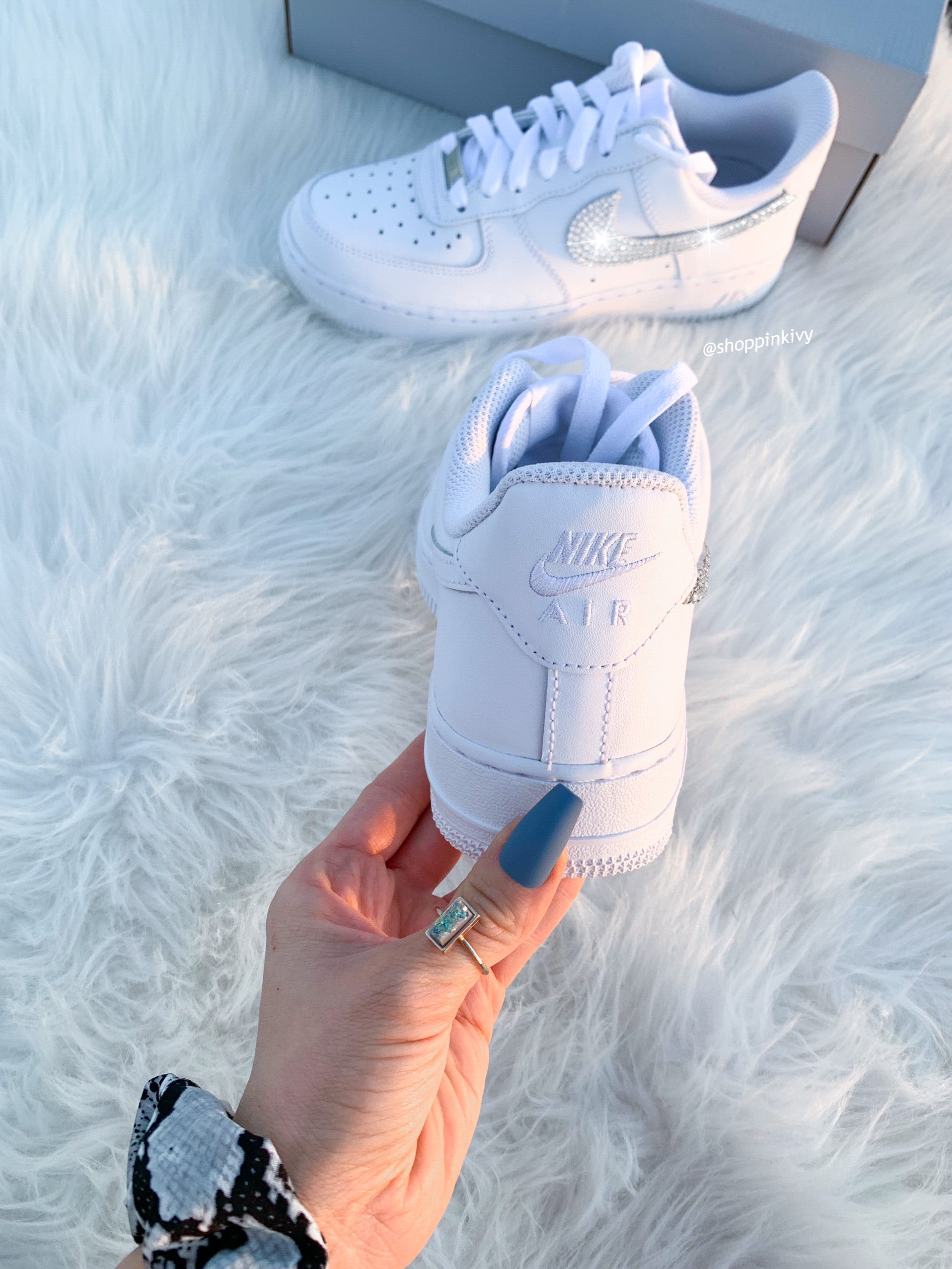 White Swarovski Nike Air Force 1