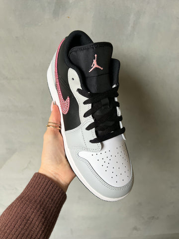 RARE Gray Pink Swarovski Women’s Air Jordan1 Low Shoes