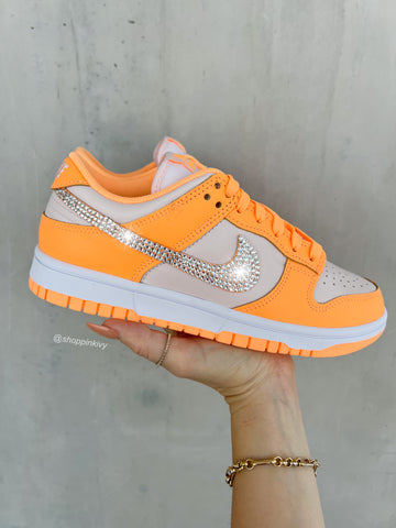 Neon Orange Swarovski Womens Nike Dunk Shoes