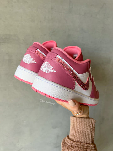 Zapatillas Air Jordan 1 Low Swarovski Rosa Malva para mujer