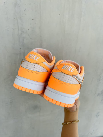 Zapatos Nike Dunk para mujer Swarovski naranja neón